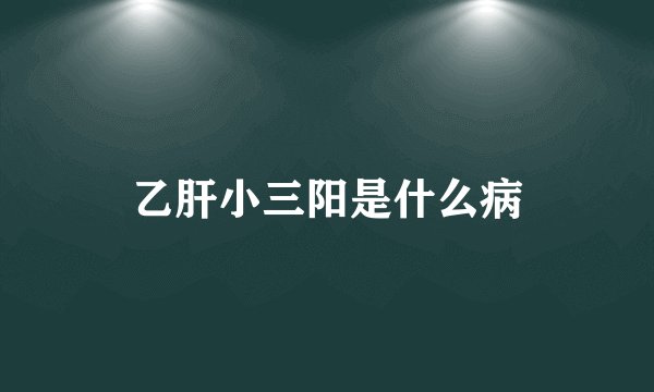 乙肝小三阳是什么病