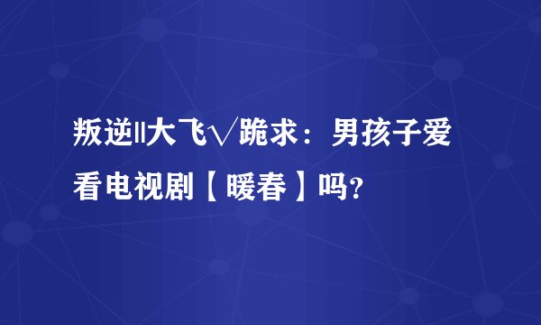 叛逆||大飞√跪求：男孩子爱看电视剧【暖春】吗？