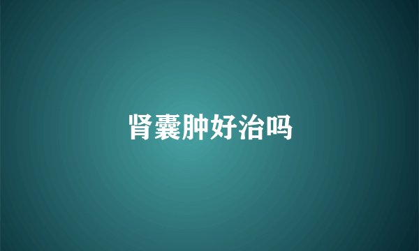 肾囊肿好治吗