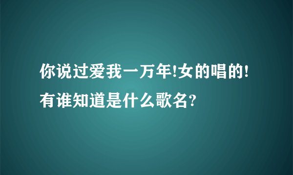 你说过爱我一万年!女的唱的!有谁知道是什么歌名?