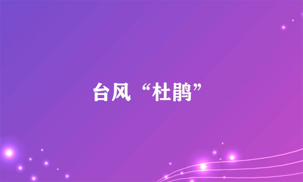 台风“杜鹃”