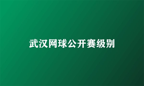 武汉网球公开赛级别