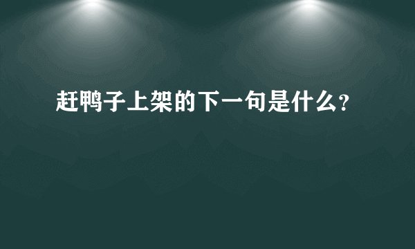 赶鸭子上架的下一句是什么?