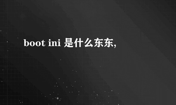 boot ini 是什么东东,