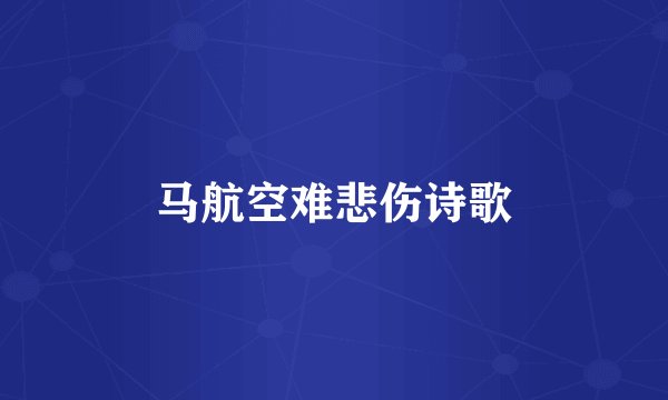 马航空难悲伤诗歌