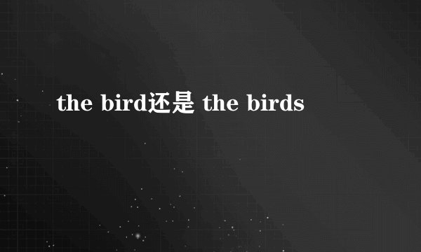 the bird还是 the birds