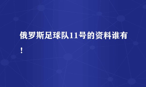 俄罗斯足球队11号的资料谁有！