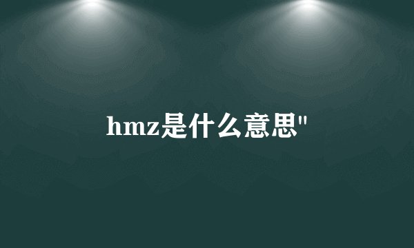 hmz是什么意思