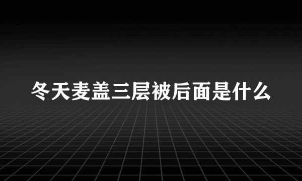 冬天麦盖三层被后面是什么
