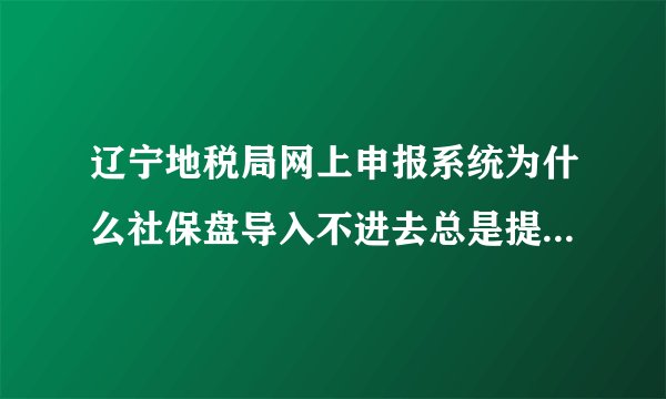 辽宁地税局网上申报系统为什么社保盘导入不进去总是提示网页上有错误为什么控件改