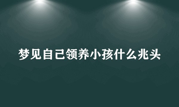 梦见自己领养小孩什么兆头