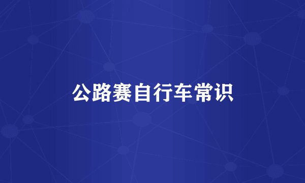 公路赛自行车常识