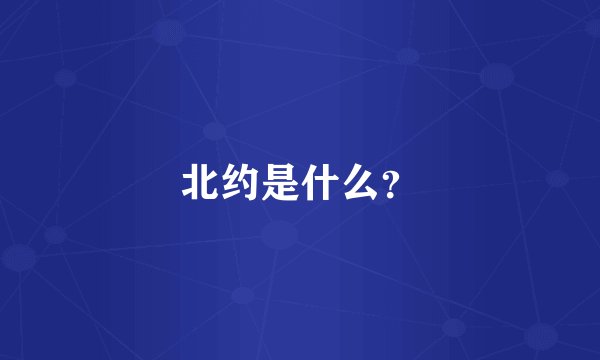 北约是什么？