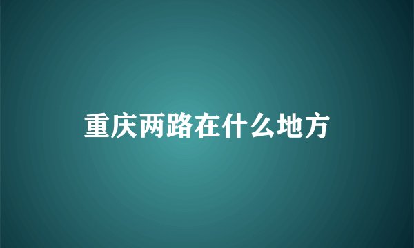 重庆两路在什么地方