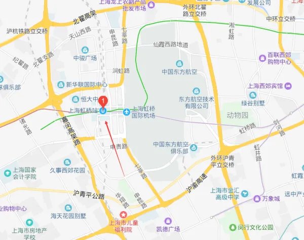上海虹桥高铁站的具体位置是哪里?