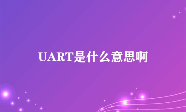 UART是什么意思啊