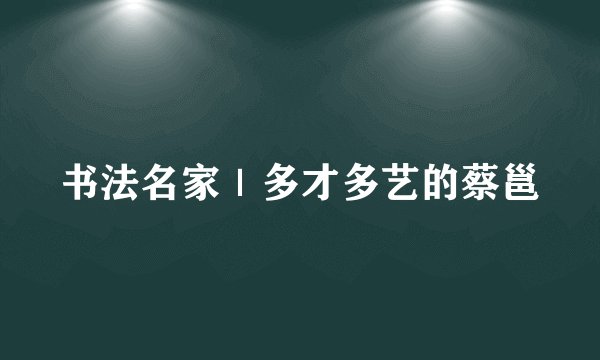 书法名家｜多才多艺的蔡邕