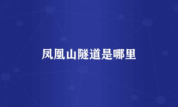 凤凰山隧道是哪里