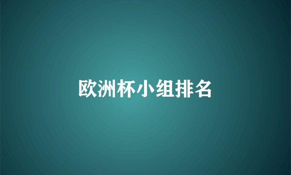 欧洲杯小组排名