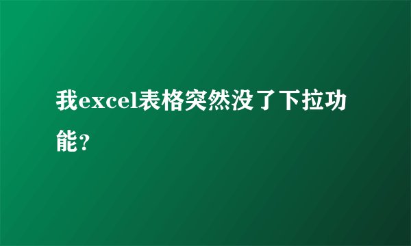 我excel表格突然没了下拉功能？