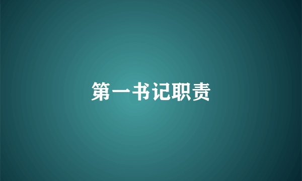 第一书记职责