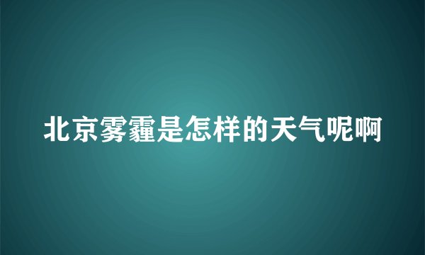 北京雾霾是怎样的天气呢啊