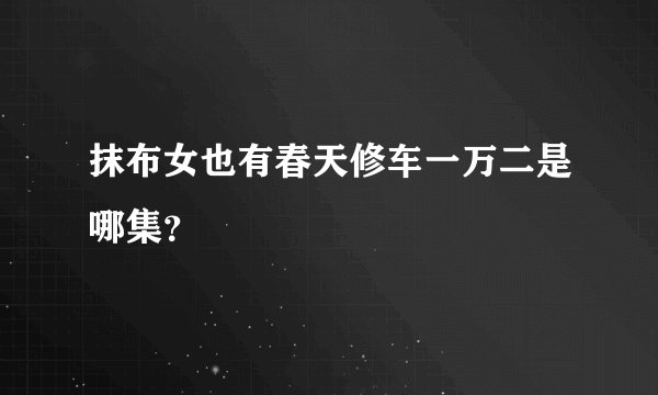 抹布女也有春天修车一万二是哪集？