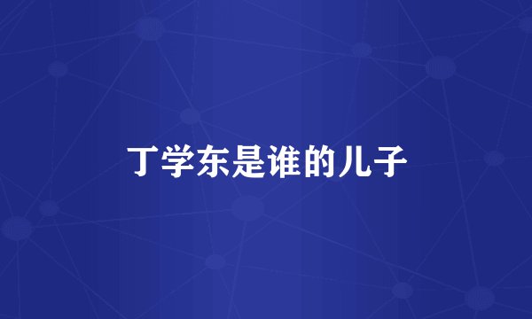 丁学东是谁的儿子