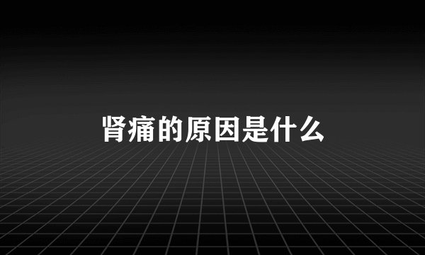 肾痛的原因是什么