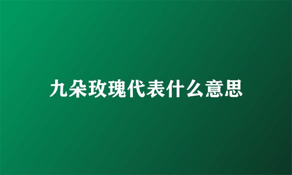九朵玫瑰代表什么意思