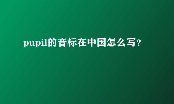 pupil的音标在中国怎么写？