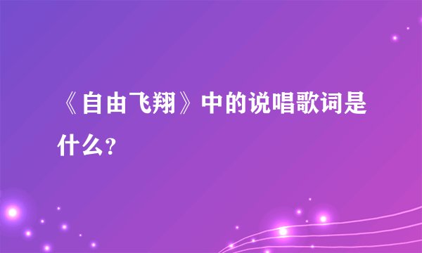 《自由飞翔》中的说唱歌词是什么?