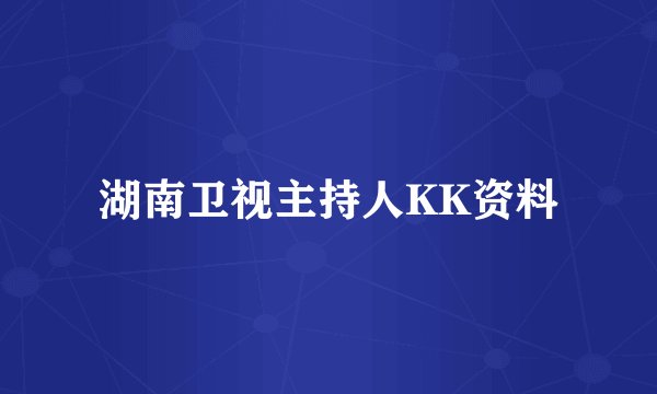 湖南卫视主持人KK资料