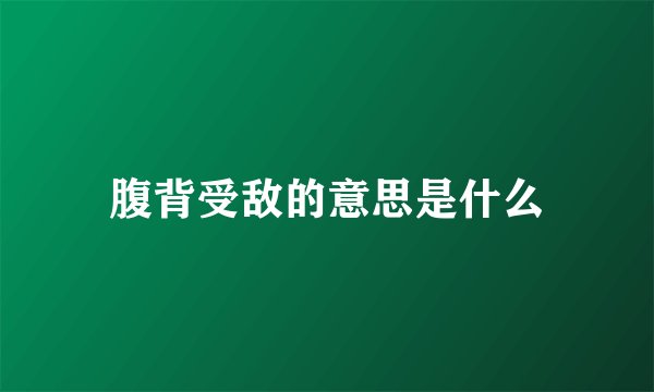 腹背受敌的意思是什么