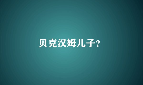 贝克汉姆儿子？