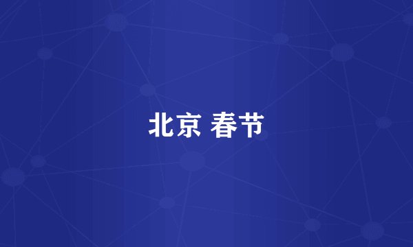 北京 春节
