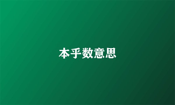 本乎数意思