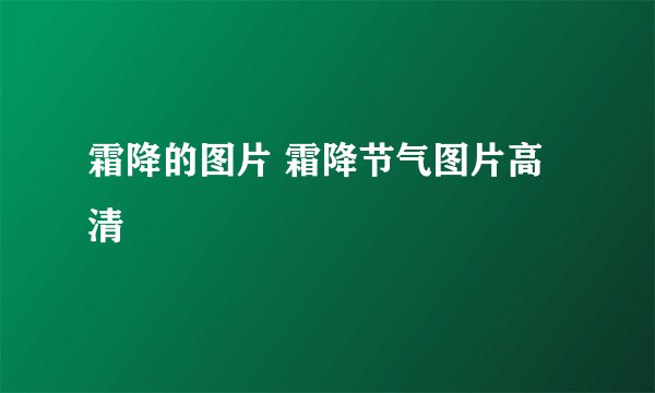 霜降的图片 霜降节气图片高清