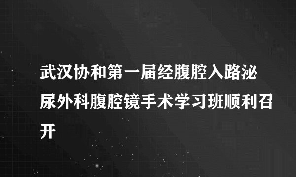 武汉协和第一届经腹腔入路泌尿外科腹腔镜手术学习班顺利召开