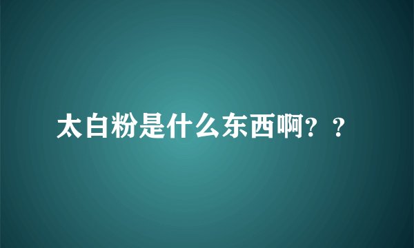 太白粉是什么东西啊？？