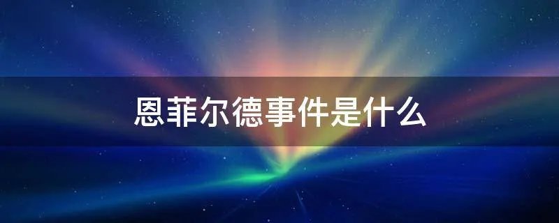 恩菲尔德事件是什么