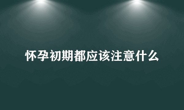 怀孕初期都应该注意什么