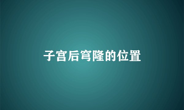 子宫后穹隆的位置
