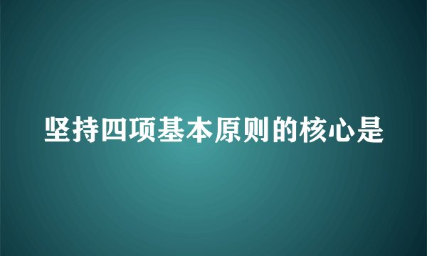 坚持四项基本原则的核心是