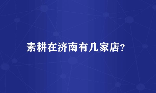 素耕在济南有几家店？