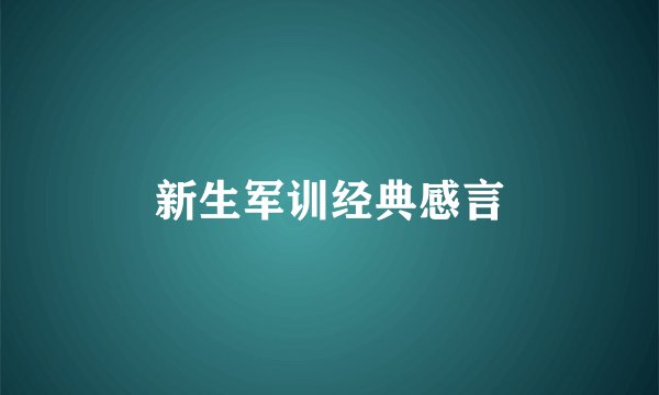 新生军训经典感言