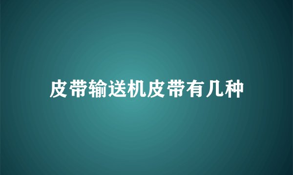 皮带输送机皮带有几种