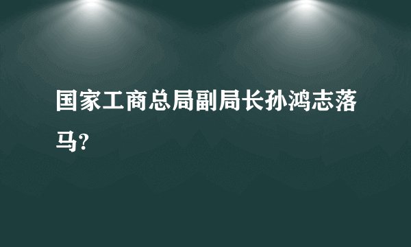 国家工商总局副局长孙鸿志落马?