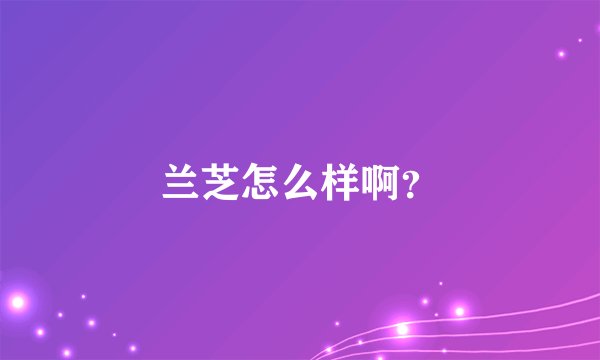 兰芝怎么样啊？