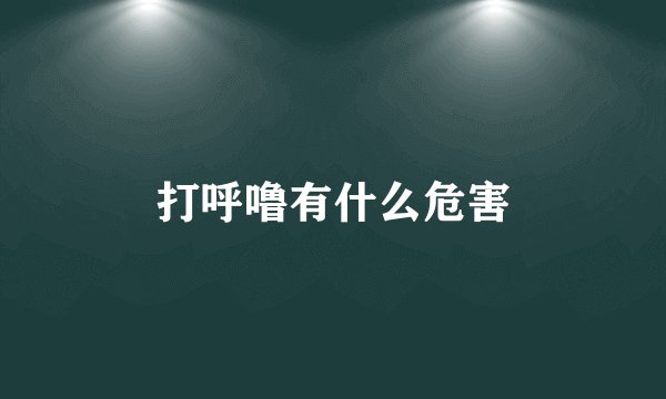打呼噜有什么危害